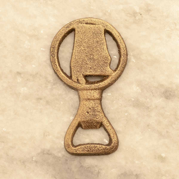 Antique Gold Alabama Bottle Opener