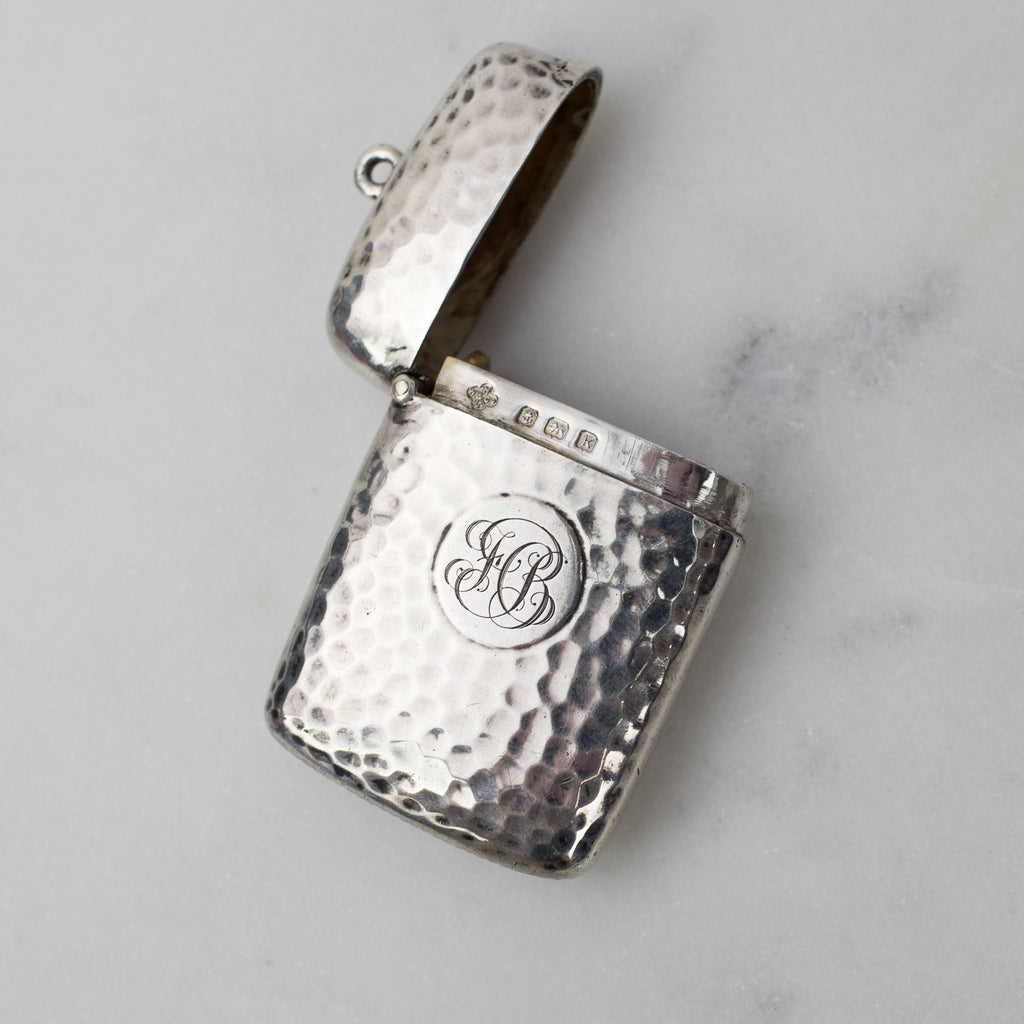 Estate Collection - Sterling Match Locket Top Loop Hammered Design