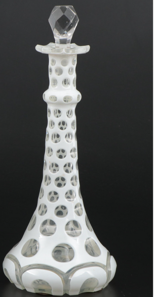 Estate Collection Bohemian White Cut to Glass Decanter