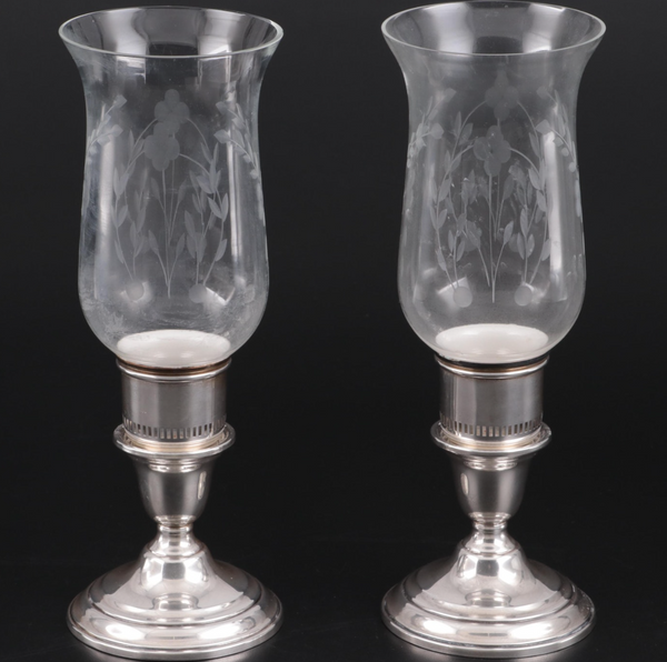 Estate Collection Sterling Pair of Candle Holders