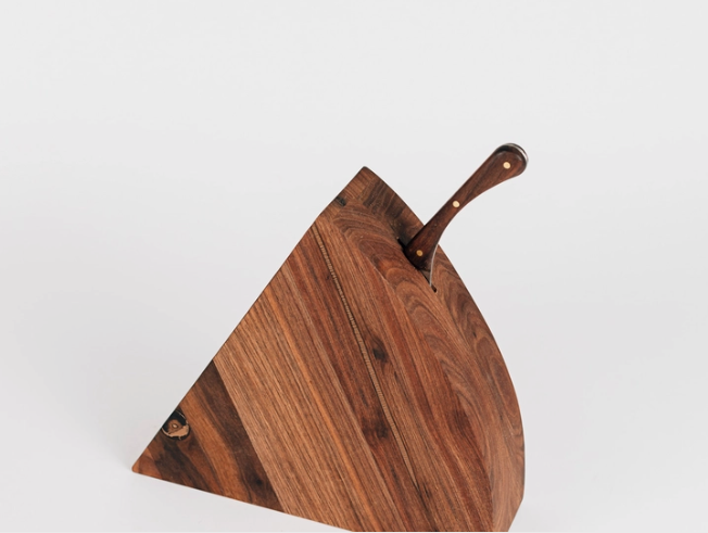 Walnut Cheese Block w/ Hand Forged Knife