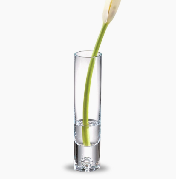 Vase - Galaxy 8.5" Mouth Blown Bubble Crystal Bud Vase