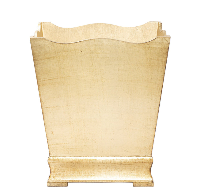 Vietri - Florentine Wooden Gold Waste Basket