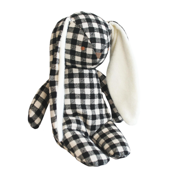 Bunny Black Linen Check w/ Floppy Ears