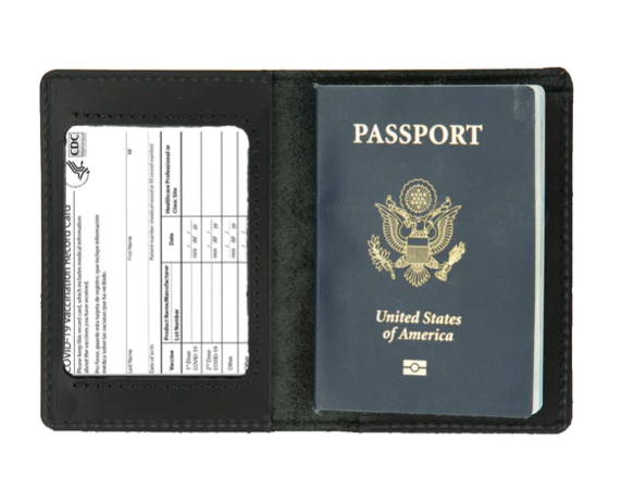 Travel - Passport Sleeve & Vaccine Card Wallet in Leather