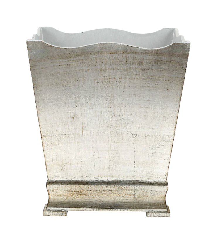 Vietri - Florentine Wooden Platinum Waste Basket