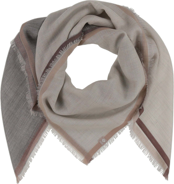 Scarf - Signature Metallic Flecks Block Lightweight Wool Square