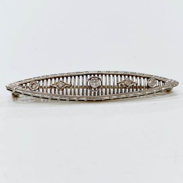 Estate Collection Brooch - 14K & Diamond
