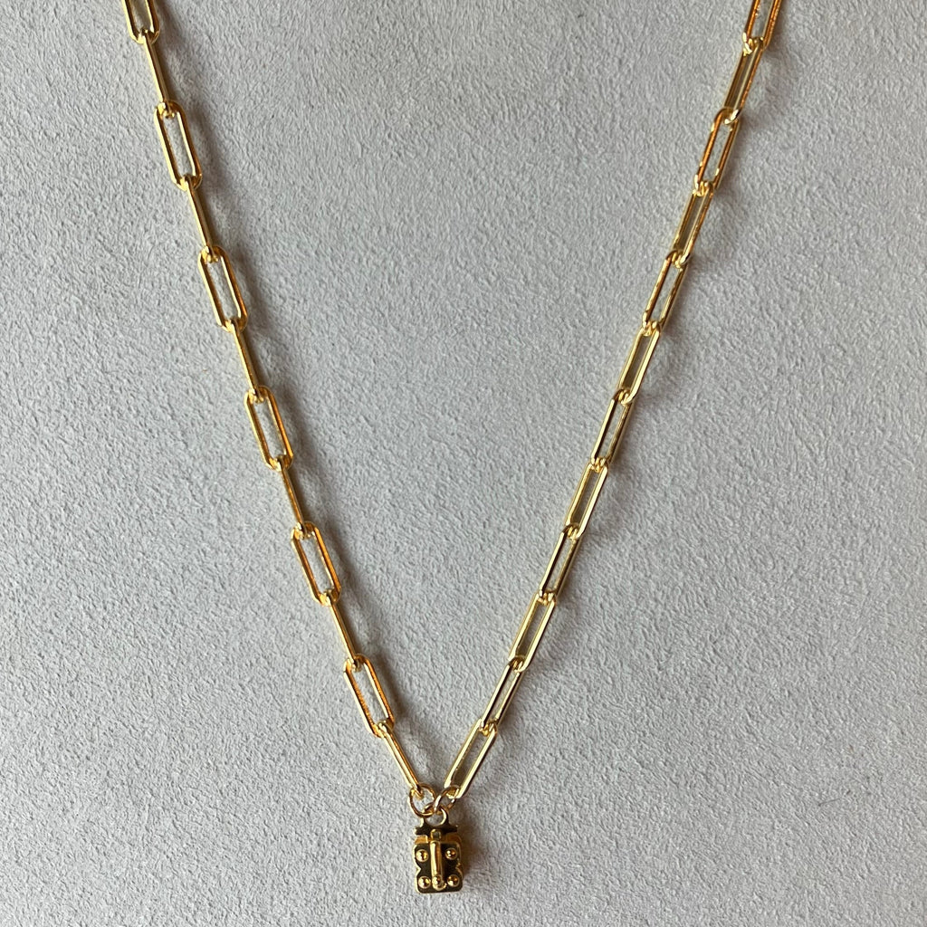 Vignette Necklace - Gold Paperclip Chain - Various Lengths