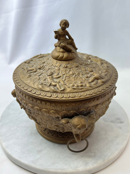 Estate Collection Gold Covered Ceramic Urn
