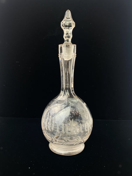 Estate Collection Antique Glass Etched Decanter