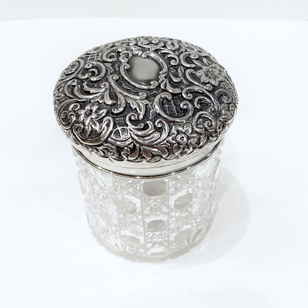 Estate Collection Dresser Jar -  Edwardian Repousse Cut Glass