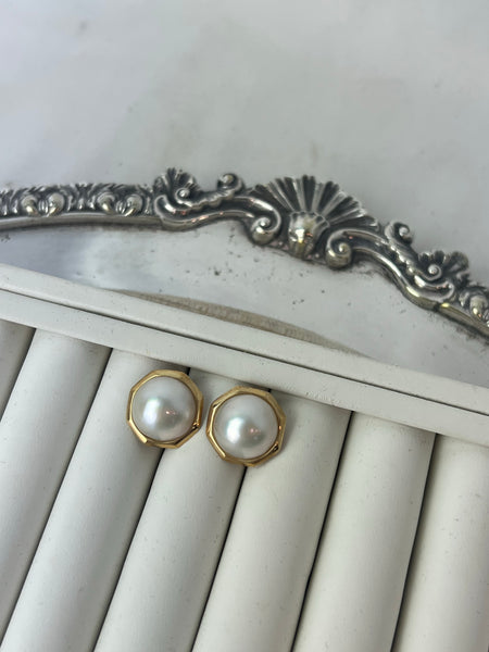 Estate Collection 14K Gold and Pearl Earrings