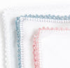 Baby Blanket in Pima Cotton Jersey Trimmed in Pink, White or Blue
