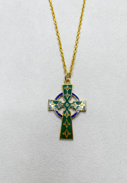 Estate Collection - Necklace Gold Tone Celtic Cross on Chain