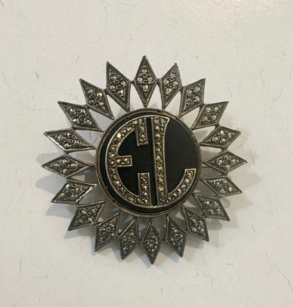 Estate Collection - Vintage Sterling Brooch Hebrew "EL"
