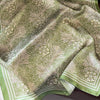 Scarf - Green Floral Square Neck Scarf