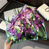 Scarf - Vintage Purple Floral Silk Scarf