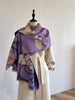 Wrap - Purple / Ivory Geo Rose Reversible Wrap