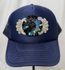 Revelry Bloom Mardi Gras Trucker Hats - Navy