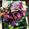 Scarf - Vintage Purple Floral Silk Scarf