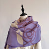 Wrap - Purple / Ivory Geo Rose Reversible Wrap