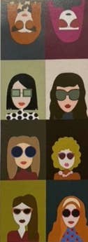 Scarf - GIRLS WITH GLASSES in GREEN MULTI