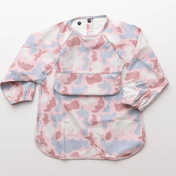 The Grayson Long Sleeve Bib - In Pink or Blue Camo 6-36Month
