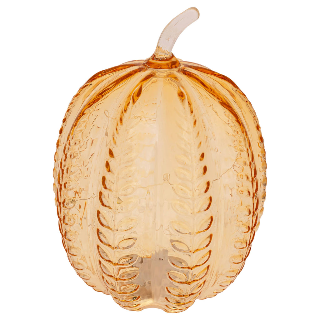 Pumpkin - Apple Cider Wheat Embossed Glass Pumpkin