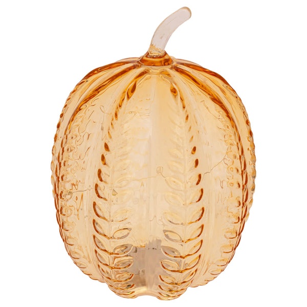 Pumpkin - Apple Cider Wheat Embossed Glass Pumpkin