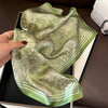 Scarf - Green Floral Square Neck Scarf