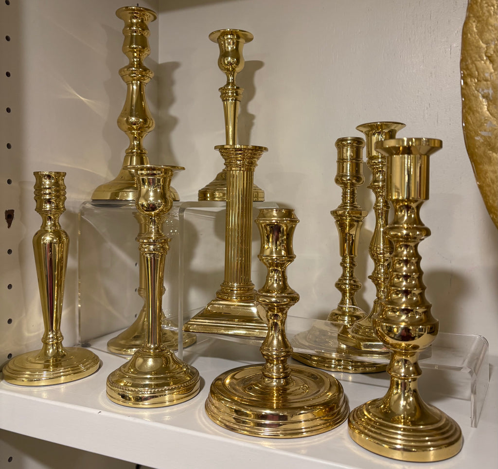Estate Collection  - Smithsonian Pattern Brass Candlestick