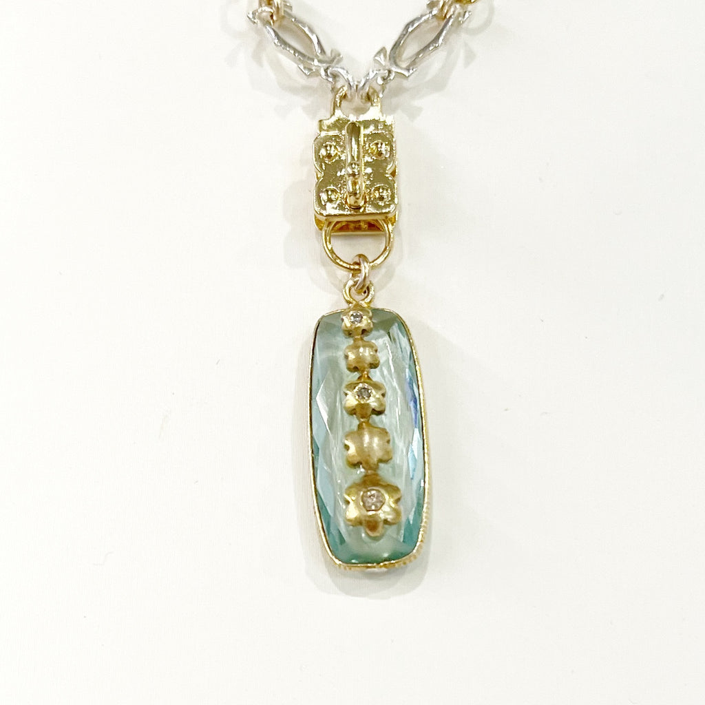 Vignette - Rectangle Spring Quartz w/Floral Diamond Tower