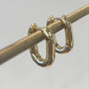 Earrings - Kathy Oblong Huggie in Gold