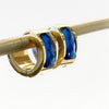 Earrings - Mini Chunky Huggie w/Inlaid Blue Crystals