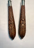 Estate Collection - Vintage Silver and Carved Wood Long Salad Server Set