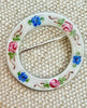 Estate Collection Brooch - Sterling Circle Guilloche Floral Pin