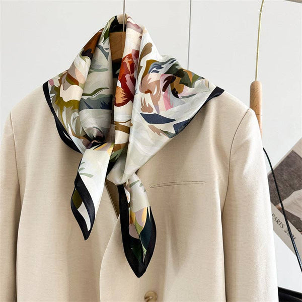 Scarf - Mulberry Silk Bold Rose Scarf