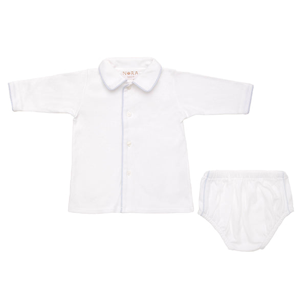 Baby Cotton Knit Long Sleeve Diaper Set