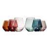 Glasses - Pastel Colored Stemless Crystal Wine Glasses Set