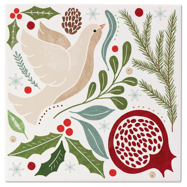 Trivet Ceramic in Winter Berry Christmas