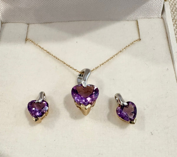 Estate Collection - Vintage Gold and Stone Necklace and Earrings Set