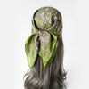 Scarf - Paisley Satin Square Scarf - Blue or Green