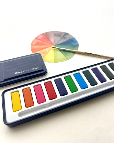 Watercolor Set & Wood Paintbrush
