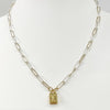 Vignette Necklace - Two Tone Paperclip