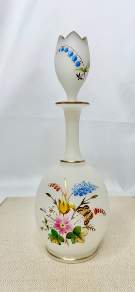 Estate Collection Bristol Glass - White Lidded Round Vase
