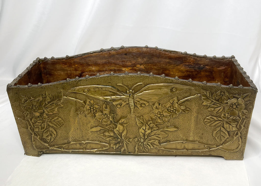 Estate Collection - Embossed Brass Covered Wooden Box