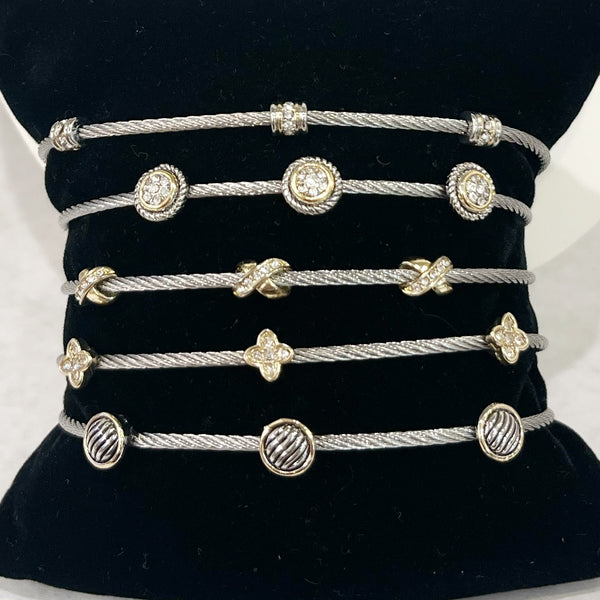 Bracelet - Wire Cable Bracelets - Five Styles