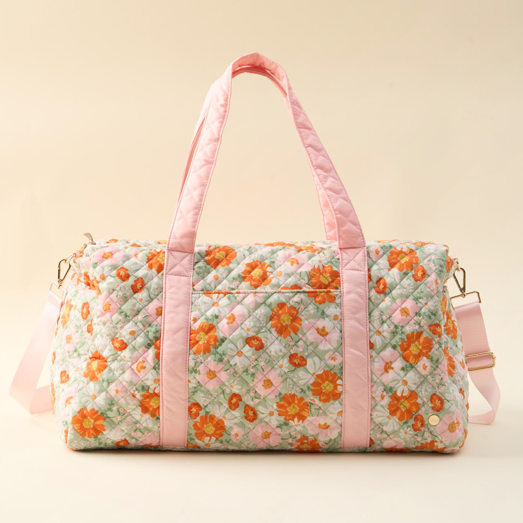 Travel Bag - On-the-Go Quilted Weekender Bag-Bouquet Beauty Sage