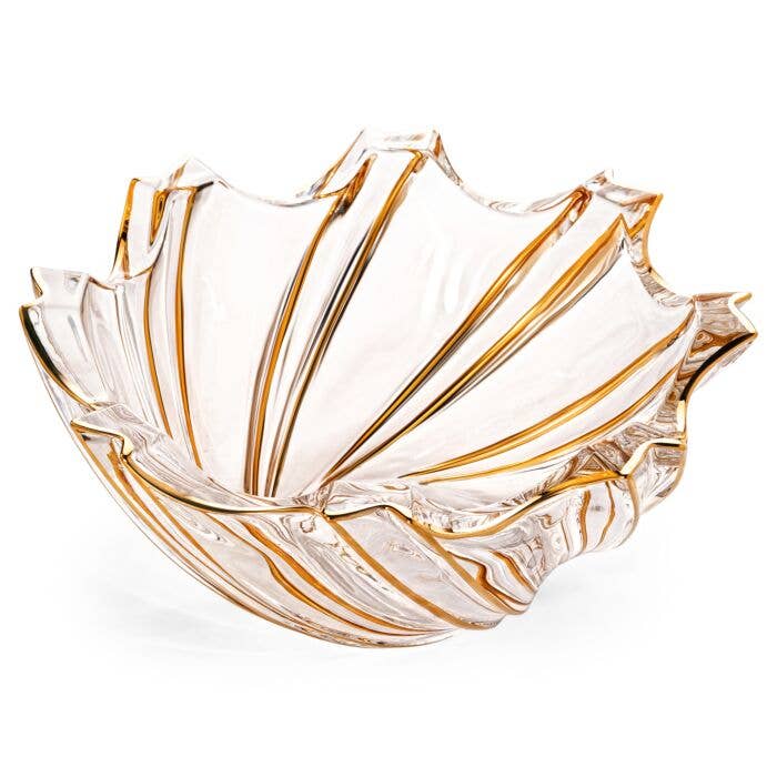 Vintage Swirl Glass Salad Bowl